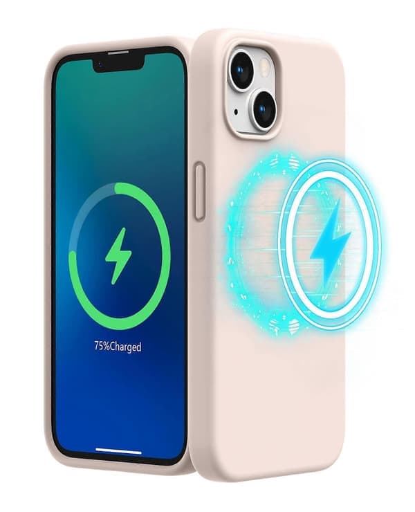 Magnetisk etui designet til iPhone 13 (lyserød)