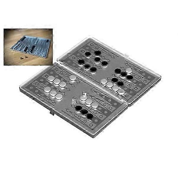Magnetiskt Backgammon / Resebakgammon i Fickformat Spel Silver