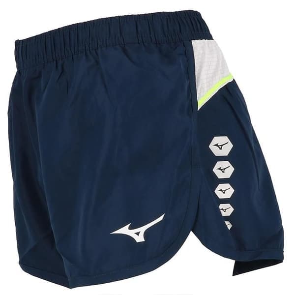 Korte premium Mizuno JPN split shorts til kvinder, marineblå S