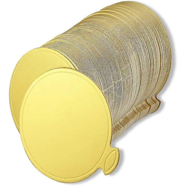 Mini Rund Guldkarton Kagebund, Moussekageplade, 100 Stykker Kagepapirplader Rund Karton
