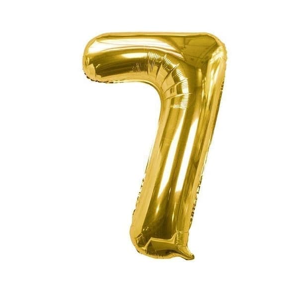Talballon \"7\" - Guld Guld