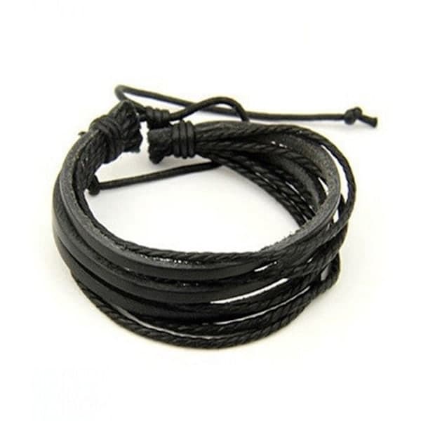 Trendy læderarmbånd Nomad (Sort) sort