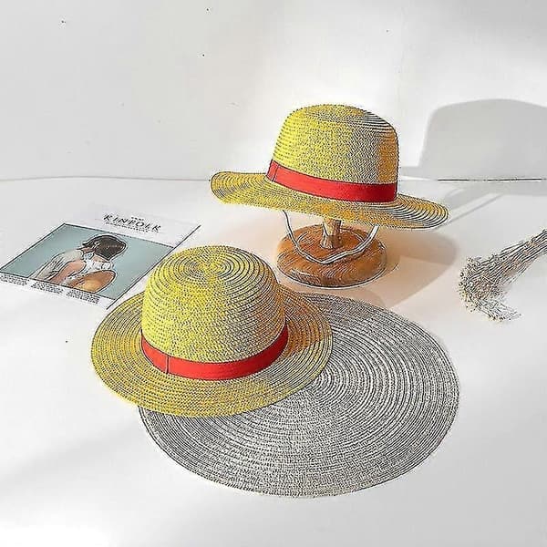 Luffy Stråhatt One Piece Cosplay Keps Anime Solstrandhattar Halloween Performance Kostym