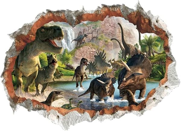 3D Väggtatuering, Dinosaurie Väggdekal för Barnrum