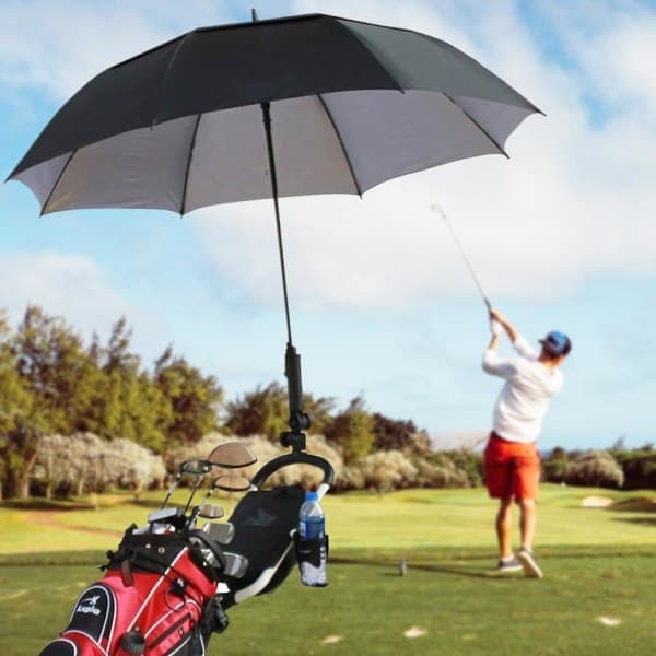 Sateenvarjoteline golfkärryyn, musta
