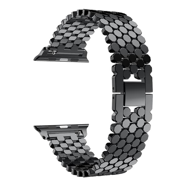 Stilfuldt rustfrit stålbånd til Apple Watch 42mm (3/2/1) Sort