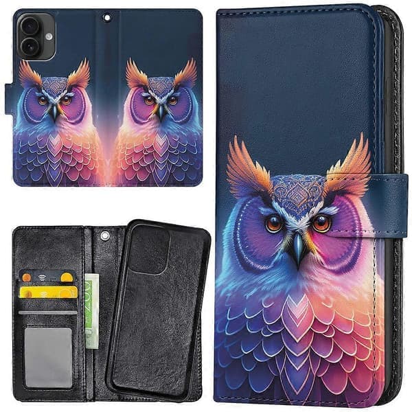iPhone 16 - Lommebokveske/deksel Ugle