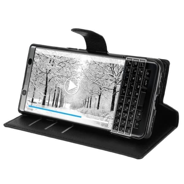 Pung etui - AVIZAR - KEYone - Silikone gel - Sort - Støttefunktion Sort