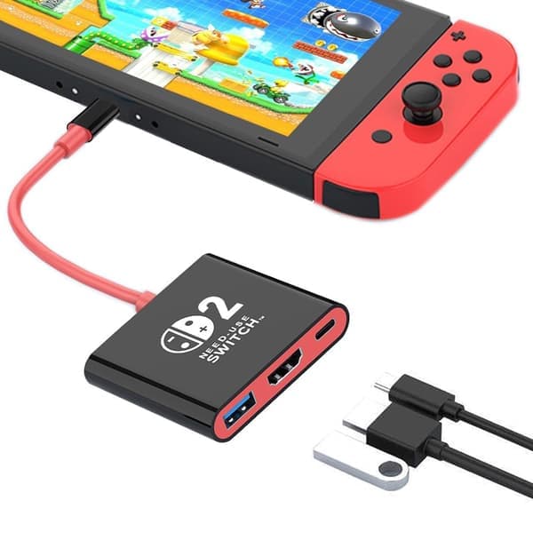 Switch 2 Dock HDMI 4K USB 3.0 Hub Adapter USB Splitter TV Bärbar Dockningsstation för NDS Switch2 Bärbara Datorer PC iPad MacBook Air P B B