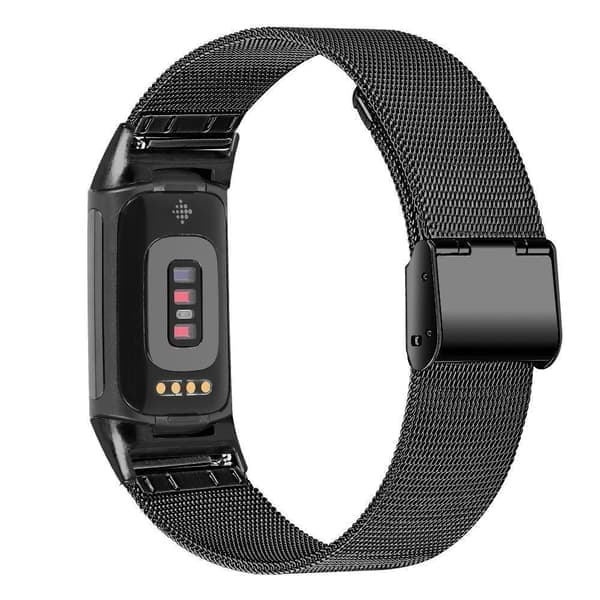 Fitbit Charge 6 5 Milanese Loop rustfritt stålarmbånd med gull Guld