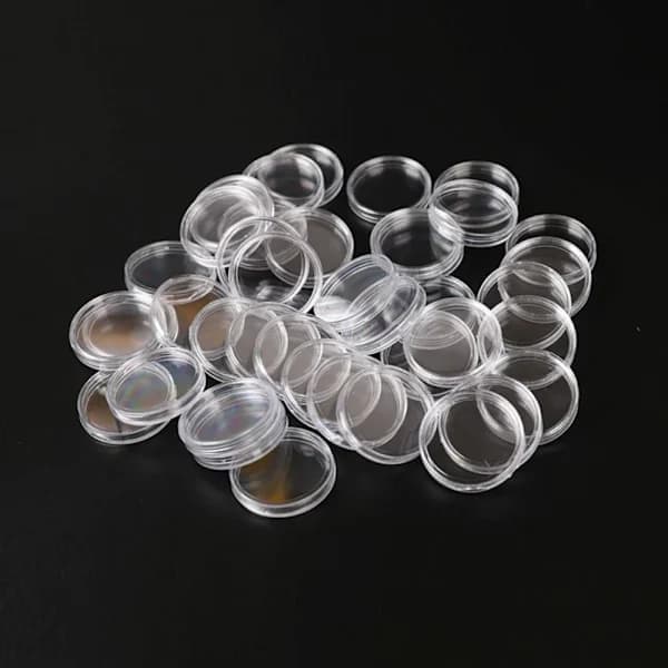 100 st 30 mm myntfodral Myntsamlingslåda Mynt Transparent