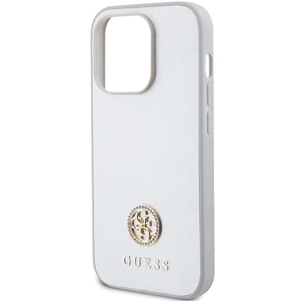 Guess Mobildeksel til iPhone 15 Pro 6.1 MagSafe Strass Metal Logo - Sølv