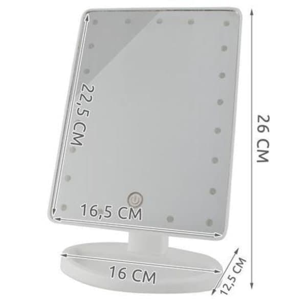 Sminkspegel med LED-lampor - Justerbar - Vit