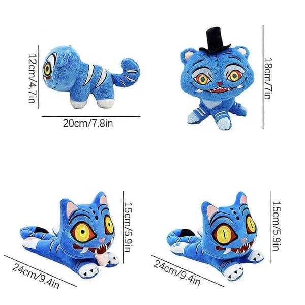 Kpop Demon Hunters Plysch Derpy Tigerleksak - Samlardocka, Animepresent för barnfans Blå hatt Blå hatt Blue Hat