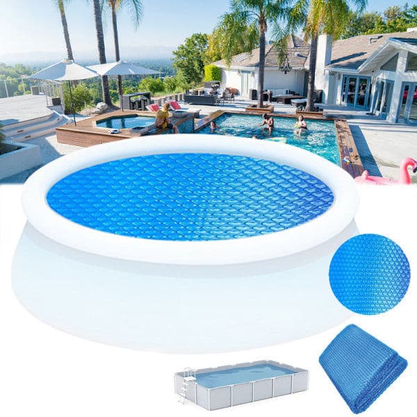 Isolerende bobleplast til udendørs pool Jane - Diameter 2,4 m, Blå, 1 stk.