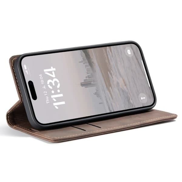 CASEME Plånboksfodral iPhone 16 - Kaffe Mörkbrun