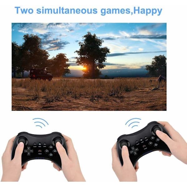 Pro Controller för Wii U, PowerLead Trådlös Spelkontroll Svart Black