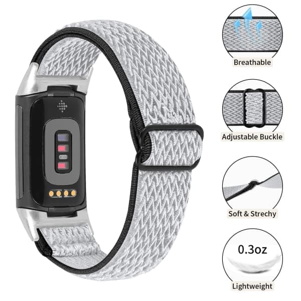 Fitbit Charge 5 nylonrem grå/svart