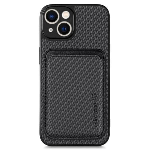 iPhone 15 kulfiber cover - Sort