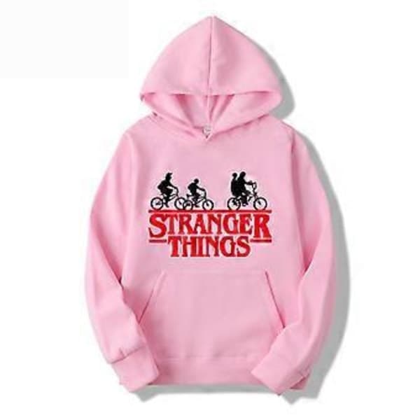 Stranger Things Tema Tonåringar Män Huvtröjor Långärmad Tröja Pullover Toppar 1(S Rosa)