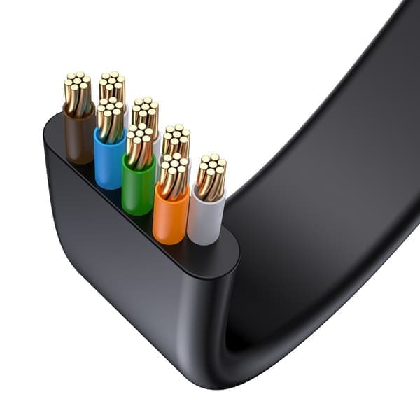 Baseus 1.5m Cat6 Fladt RJ45 Netværkskabel Sort