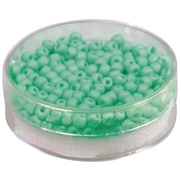 Rocailleperler - Glas - Mint - 4mm - 120 stk - Mat effekt mintgrøn