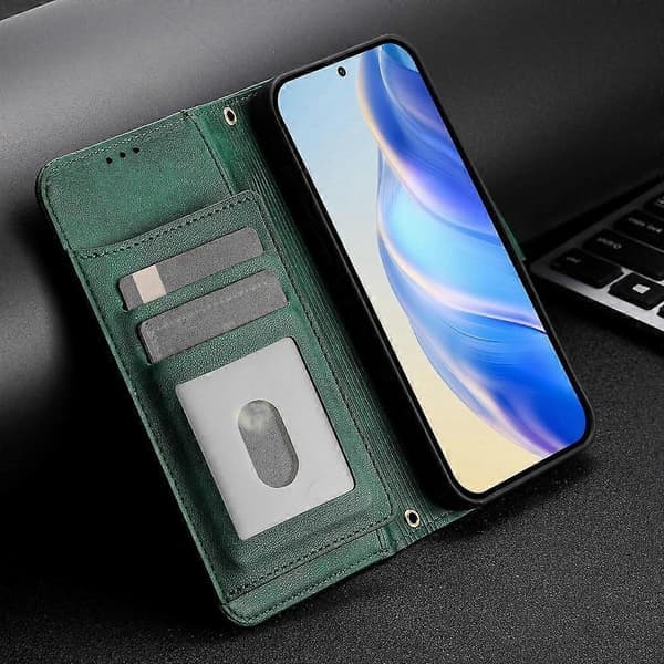 Læderpung-etui med lynlås og flere kortpladser (til Doogee Note 59 / Note 59 Pro)