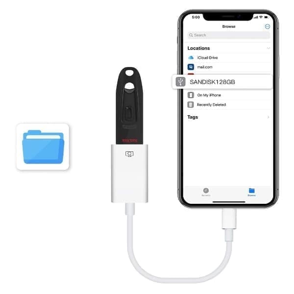 iPhone-adapter til USB - USB 2.0 hun til Lightning - OTG