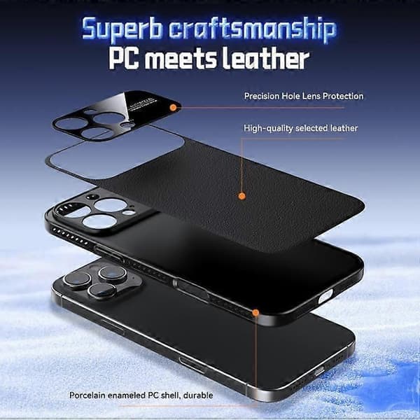 iPhone 17 Pro Max Blødt Panser Kølende Læder Hybrid PC Telefoncover