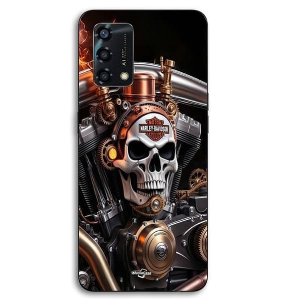 Oppo A95 Harley Davidson Skull Mechanical Maniacase Musta