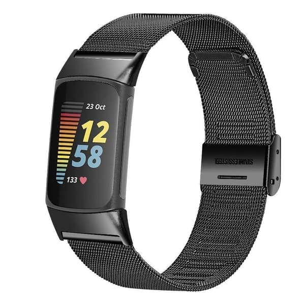 Fitbit Charge 6 5 Milanese Loop rustfritt stålarmbånd med gull Guld