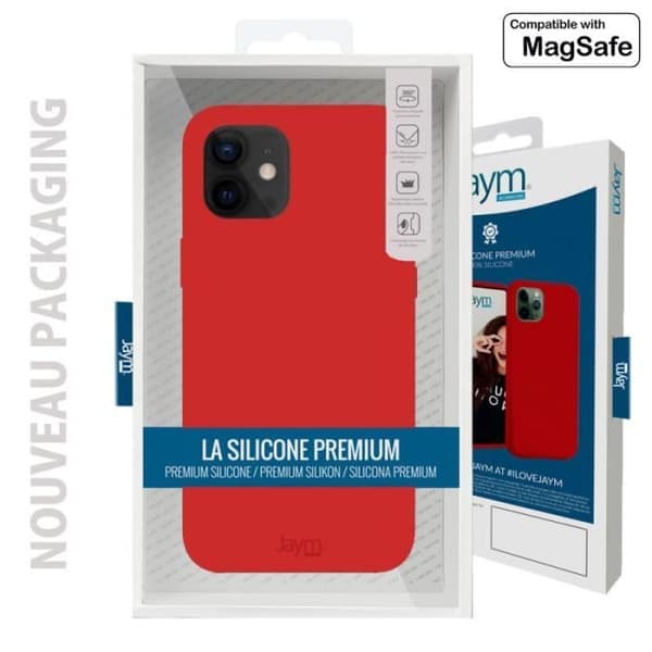 Magsafe-deksel til Apple iPhone 14 Pro Premium Silikon Mikrofiber Jaym Rød Rød