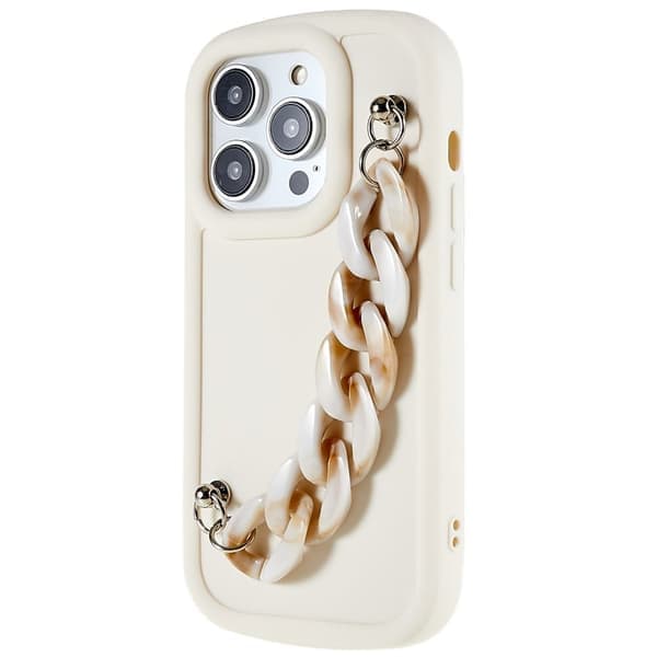 Marmormönstrad iPhone 14 Pro Max-skal - Gul / Vit Marmorkedja Vit