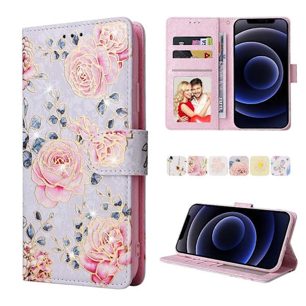 Bronzing Painting RFID Leather Case for iPhone 12 mini