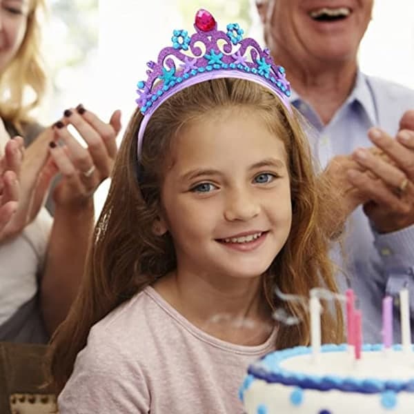 IC Prinsesse Tiara Krone Krystall, Utkledningshårtilbehør, Lilla