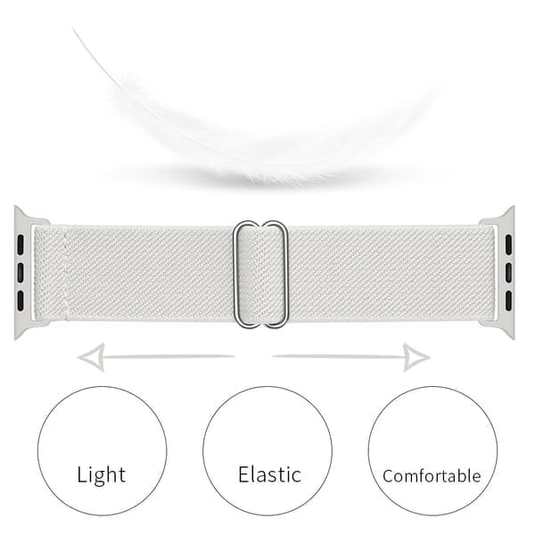 Elastisk nylonrem Apple Watch Ultra 3 49mm Hvit