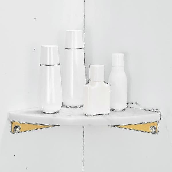 1 st Marmor Aluminium Triangulär Hylla - Hörn Hylla för Badrum, Väggmonterad, Duschrum