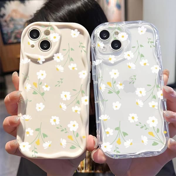 Kompatibel med iPhone 7 Plus/8 Plus deksel - Svensk sommerinspirert blomstermønster (hvit) Hvit iPhone 7 Plus/8 Plus White iPhone 7 Plus/8 Plus