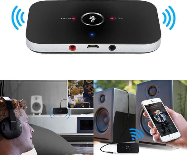 2-i-1 Bluetooth-sender og -mottaker trådløs lydsender