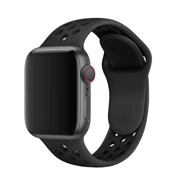 Silikone Sportsrem til Apple Watch 38-41mm - Sort/Grå sort/grå svart/grå