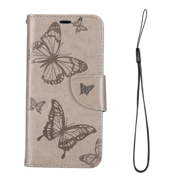 Plånboksfodral för Iphone 12 Pro PU-läder Plånboksfodral med kreditkortsfack (grå)