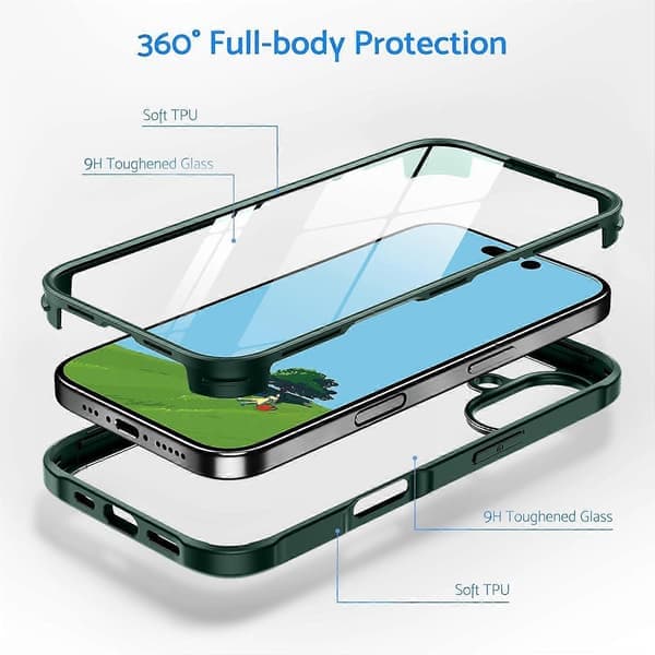 Dobbeltsidet plastikglas telefoncover til iPhone 16