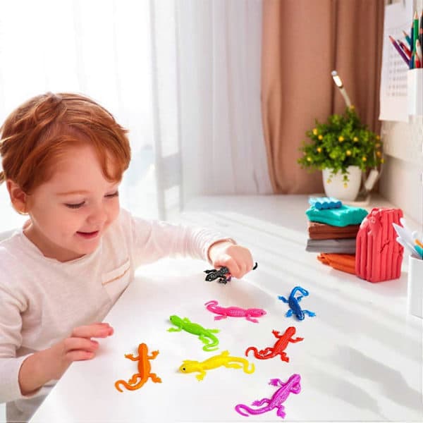 Klibbiga stretchödleksaker, TPR sensoriska fidget-festgåvor, 10-pack