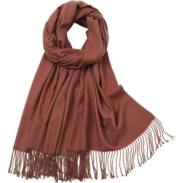 Pashmina sjal og wrap til kvinder, blødt vinterbryllupssjal til kvinder, rødbrun Reddish Brown