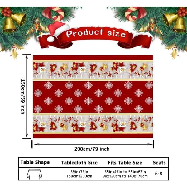 Juledug, 150 x 200 cm Dekorativ Rektangulær Juledug