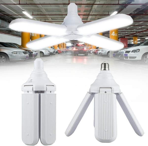 E27 LED garagelampa med 4 justerbara paneler