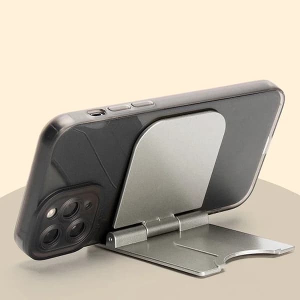 Universal justerbar foldbar skrivebordsholder til mobiltelefon og tablet sort