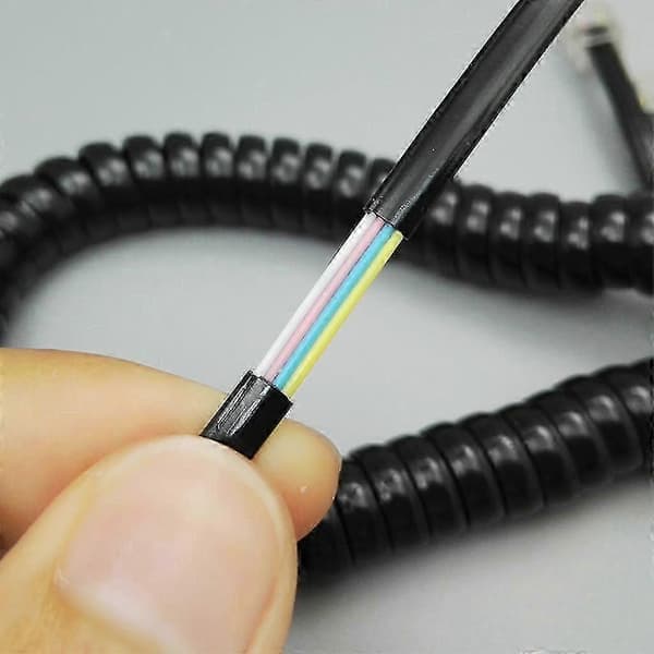 RJ9 spiralled ledning 1,85m/6ft spiralled ledning til fastnettelefon RJ9 4P4C