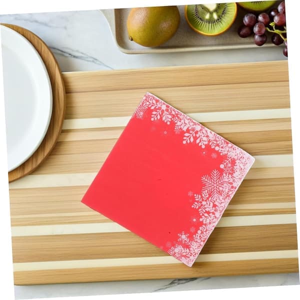 100 stk. juleservietter med snefnugdesign til julefrokostmiddag engangs røde papirservietter