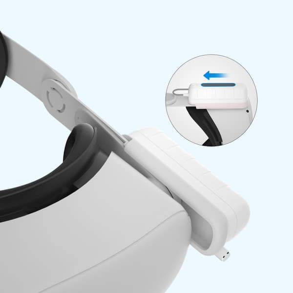 Kompatibel med Oculus/Meta Quest 2 og Quest, Elite Strap oplader, 5000mAh hurtigopladning og forlænget batteri i 2 timer